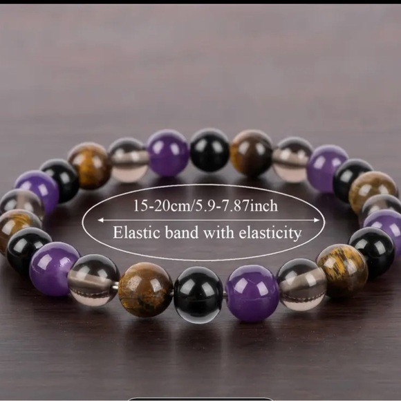 New Boho Chic Natural Tiger Eye Stone Bracelet For Protection Self Care Gift - Picture 3 of 6